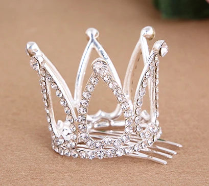 The Mini Crown Hair Comb silver and crystal