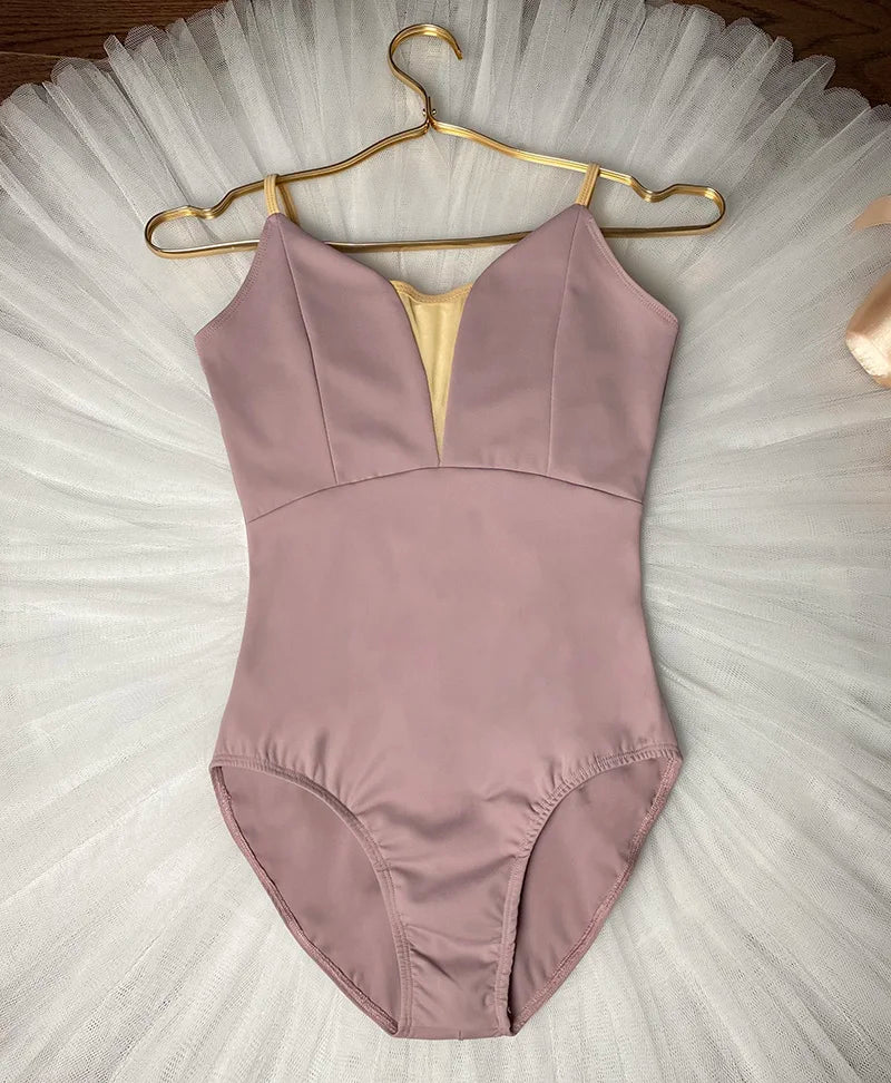 The Margaux Leotard mauve camisole