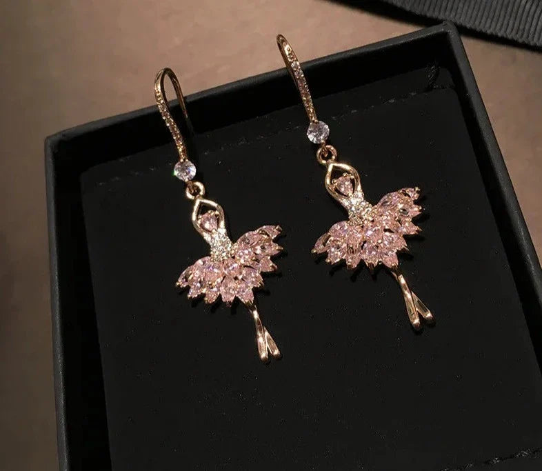 The Dania Ballerina Earrings crystal ballerina drop earrings