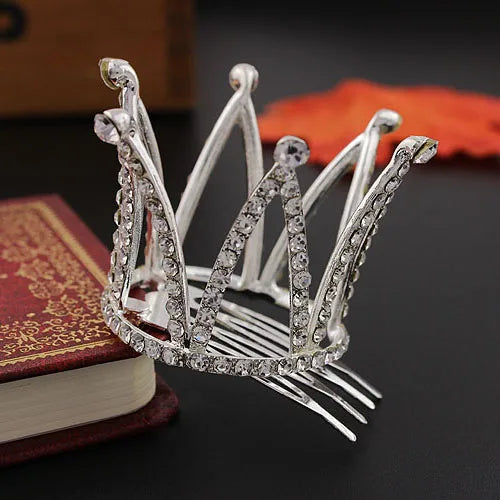 The Mini Crown Hair Comb silver and crystal