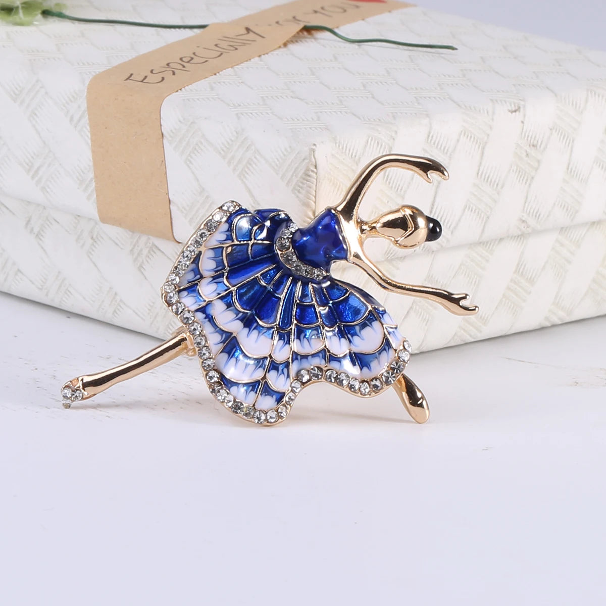 The Coralie Ballerina Brooch Pin blue