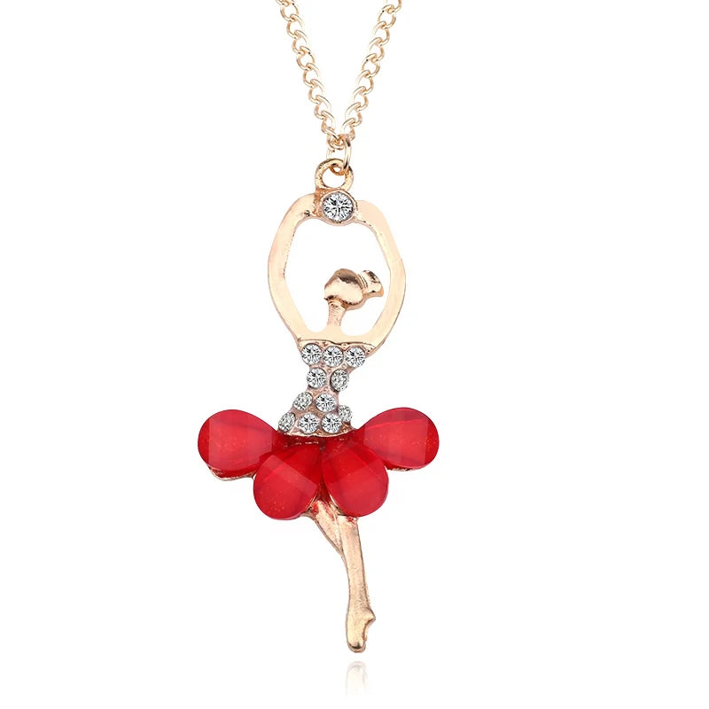 The Myra Ballerina Necklace red