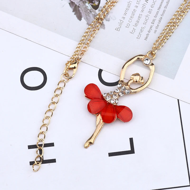 The Myra Ballerina Necklace red