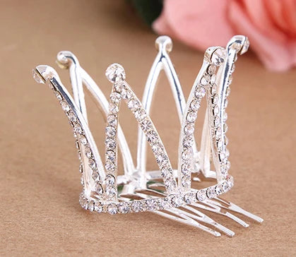 The Mini Crown Hair Comb silver and crystal