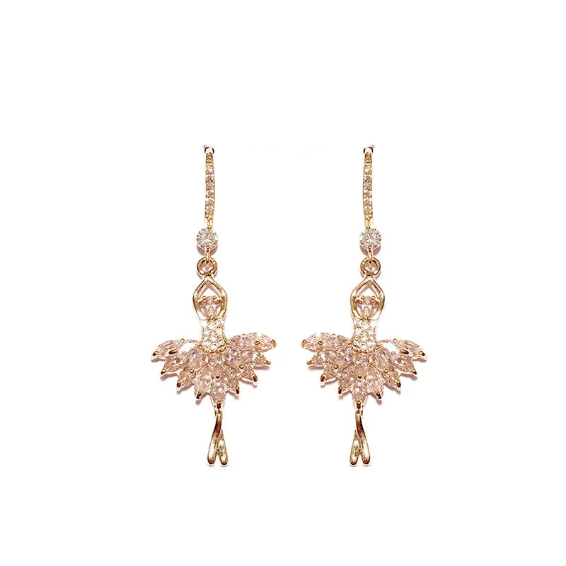 The Dania Ballerina Earrings crystal ballerina drop earrings