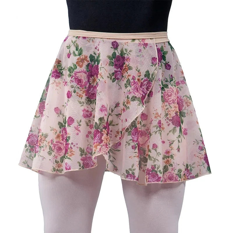floral chiffon ballet skirt