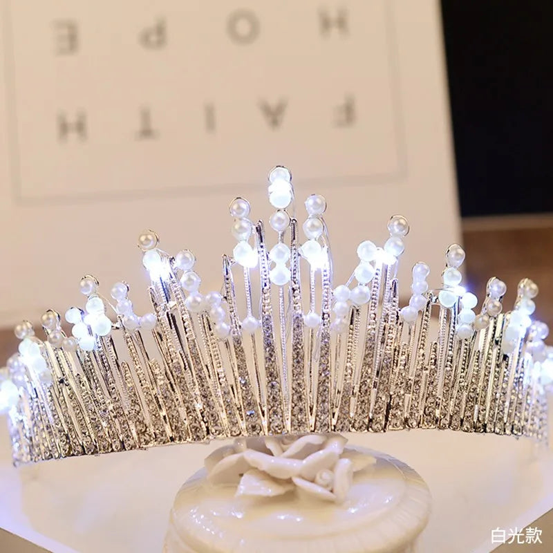Crystal bridal and ballet tiara with lights