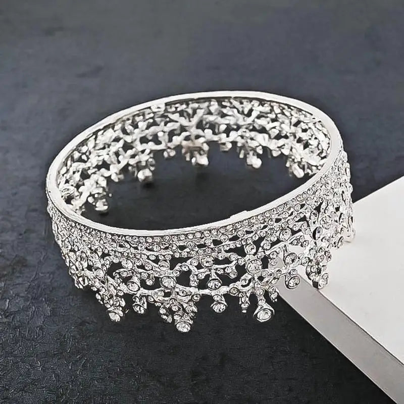 silver and crystal rhinestone crown