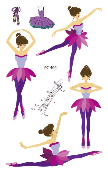 Ballet Tattoo Stickers - Adorable Temporary Tattoos - Panache Ballet Boutique