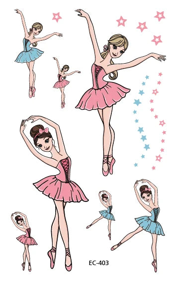Ballet Tattoo Stickers - Adorable Temporary Tattoos - Panache Ballet Boutique