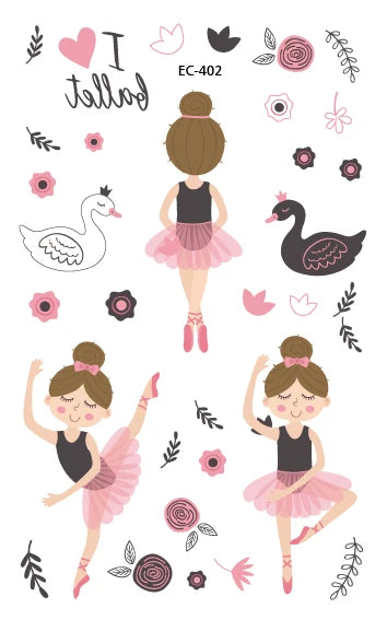 Ballet Tattoo Stickers - Adorable Temporary Tattoos - Panache Ballet Boutique