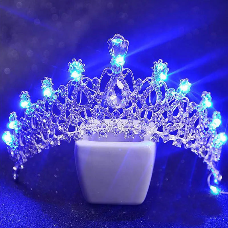 Crystal bridal and ballet tiara with lights