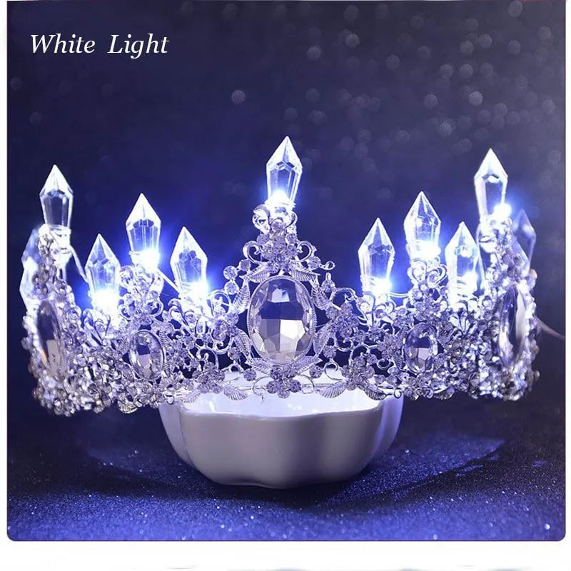 Crystal bridal and ballet tiara with lights