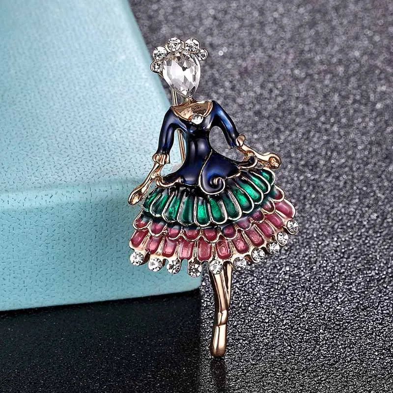 Gavotte ballerina dance bag pin brooch