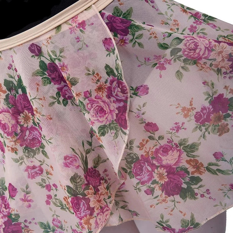floral chiffon ballet skirt