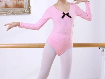 The Ari Leotard long sleeve pink leotard