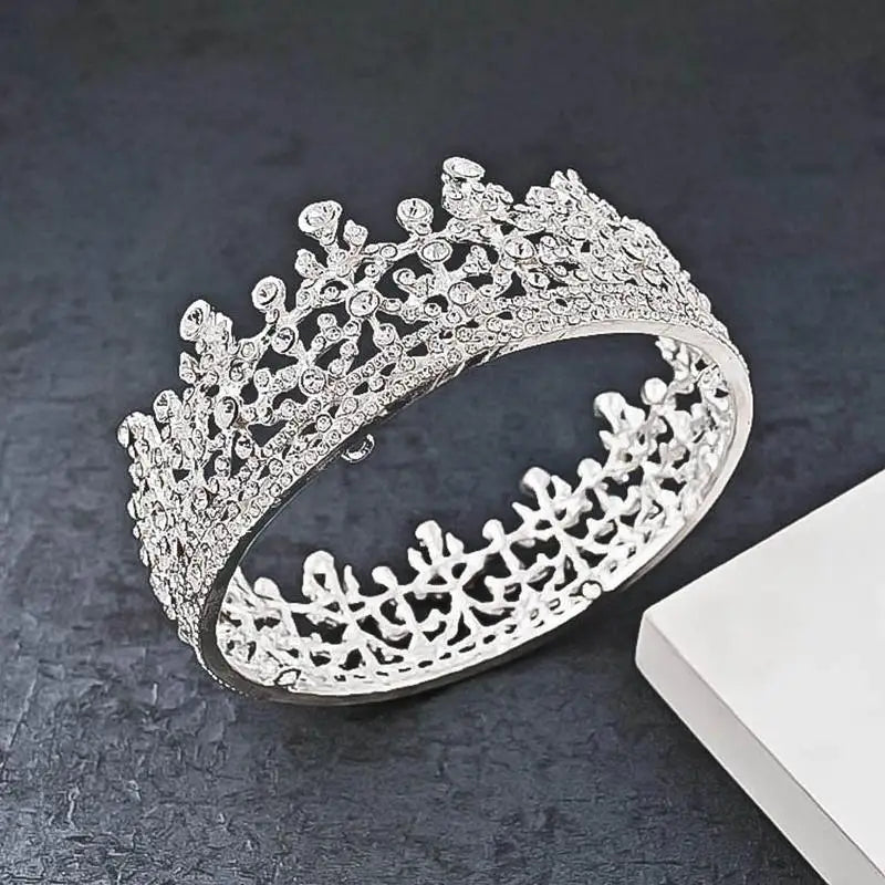 silver and crystal crown