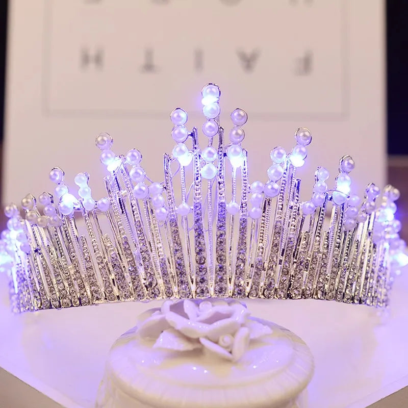 Crystal bridal and ballet tiara with lights