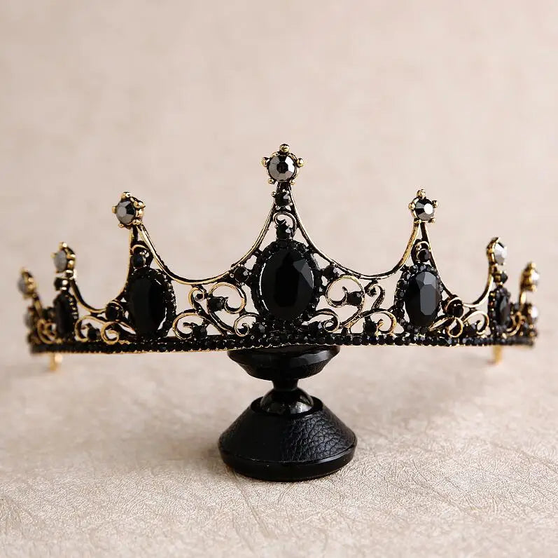 front of bridal and ballet renaissance tiara with green crystals