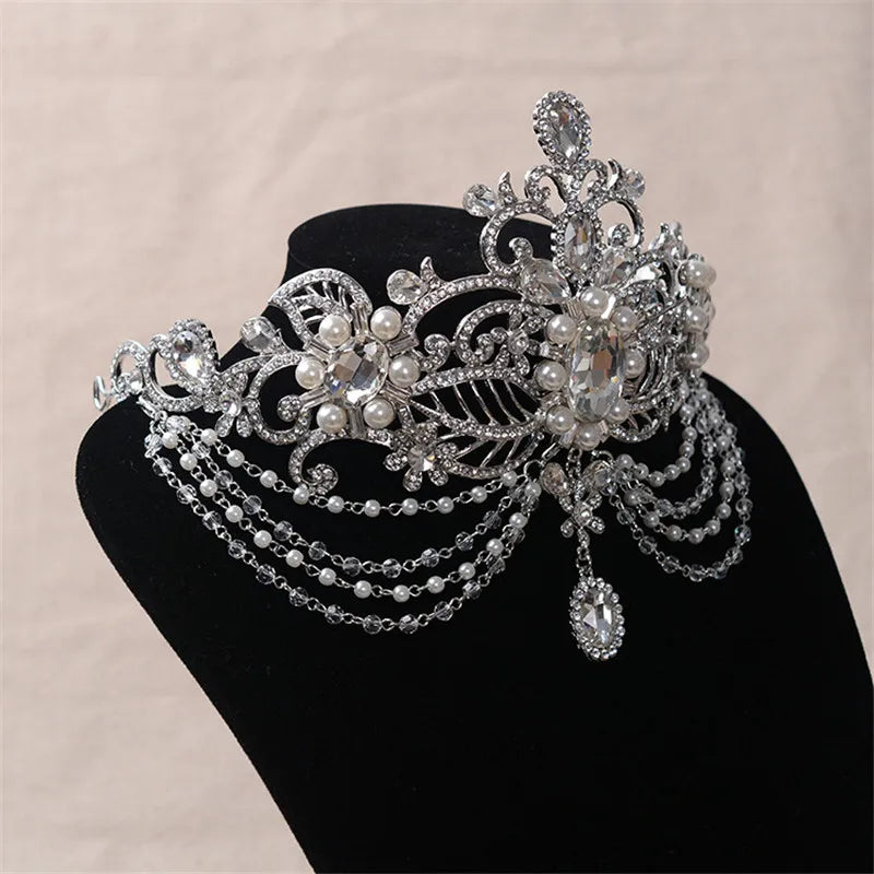 Photo of crystal and pearl tiara
