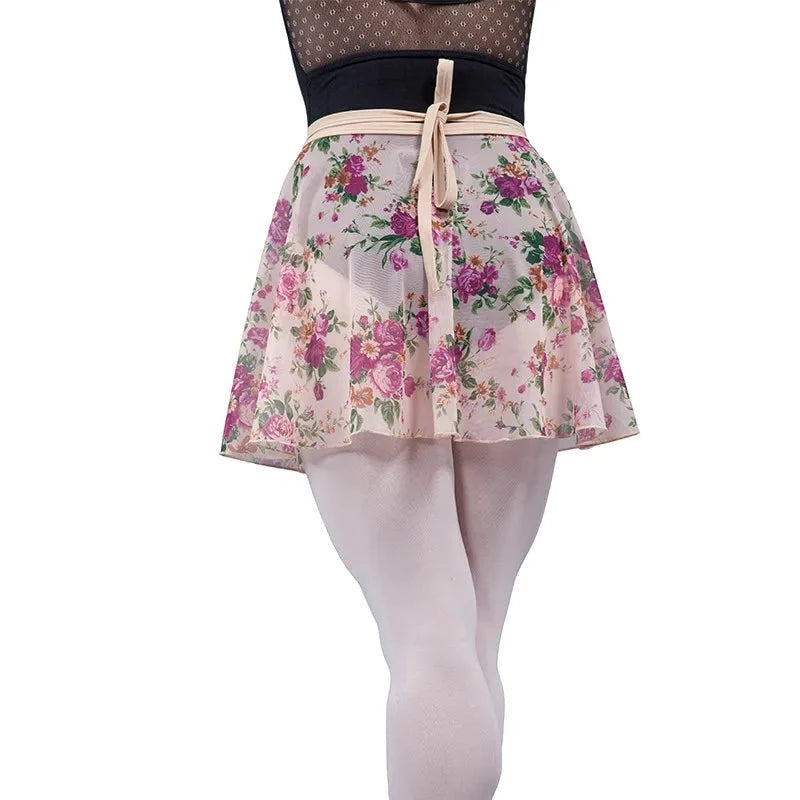 floral chiffon ballet skirt
