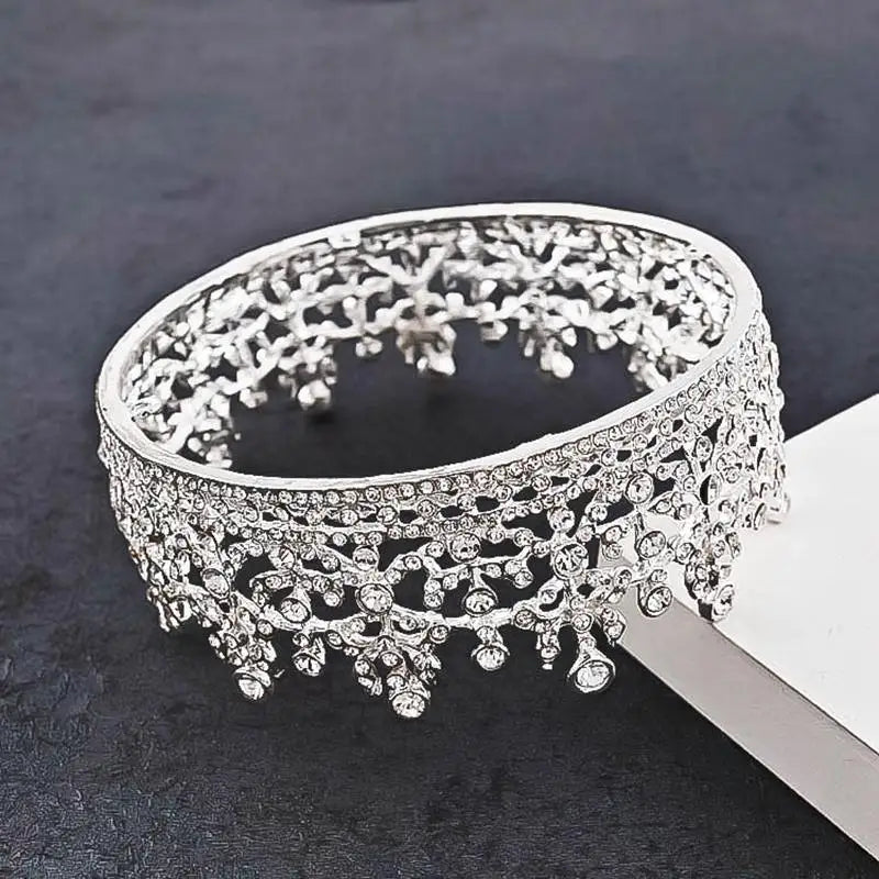 silver and crystal bridal crown