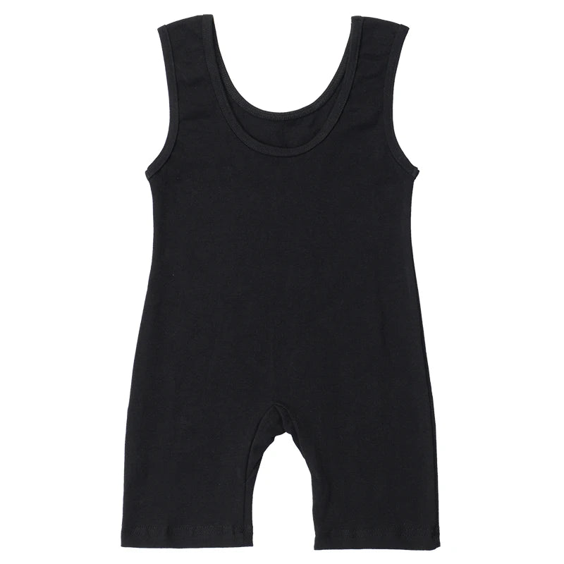 boy ballet dancer wearing a black tank unitard.