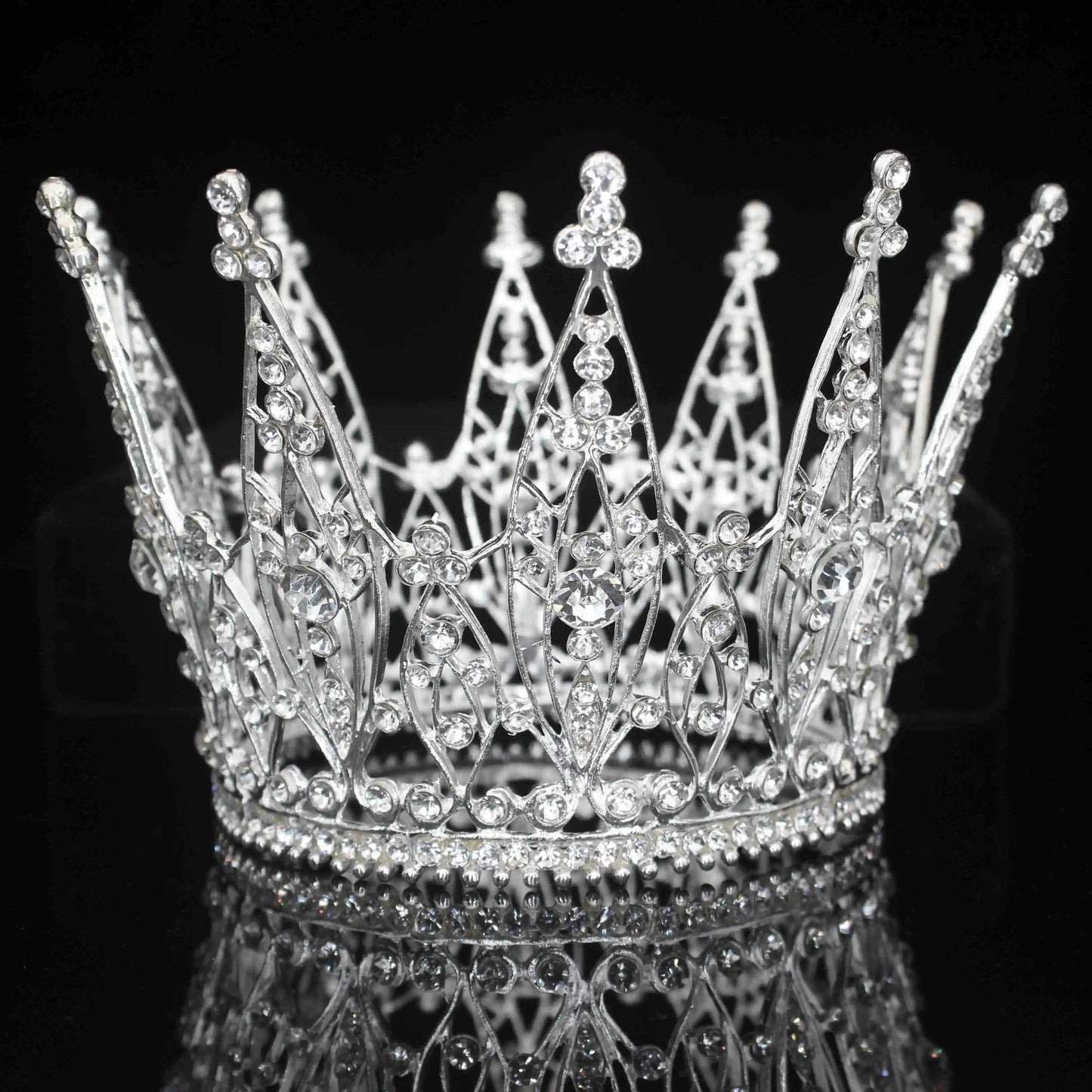 Front of Queen diadem Rose gold crown ballet bridal YAGP competition ballet wedding theater