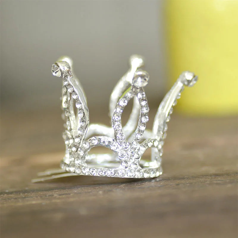 The Mini Crown Hair Comb silver and crystal