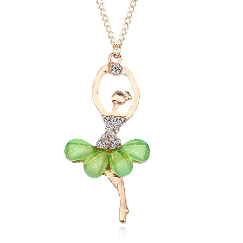 The Myra Ballerina Necklace green
