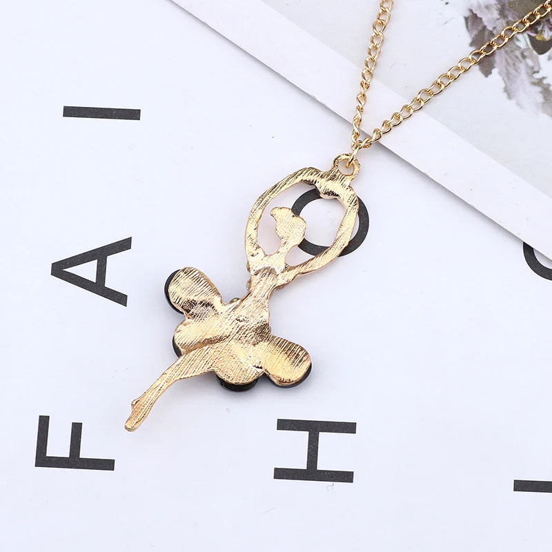 The Myra Ballerina Necklace gold back