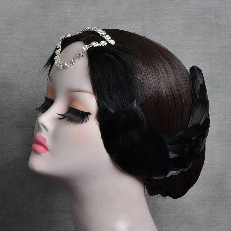 Black swan ballet headpiece YAGP