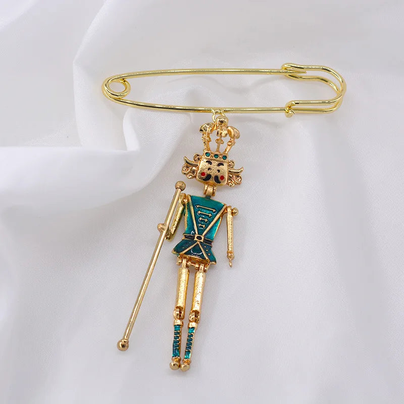 Little Gold Nutcracker Safety Pin - Stylish Ballet-inspired Accessory - Panache Ballet Boutique