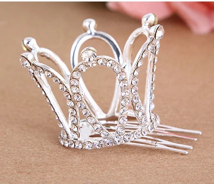 The Mini Crown Hair Comb silver and crystal