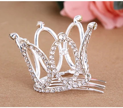 The Mini Crown Hair Comb silver and crystal