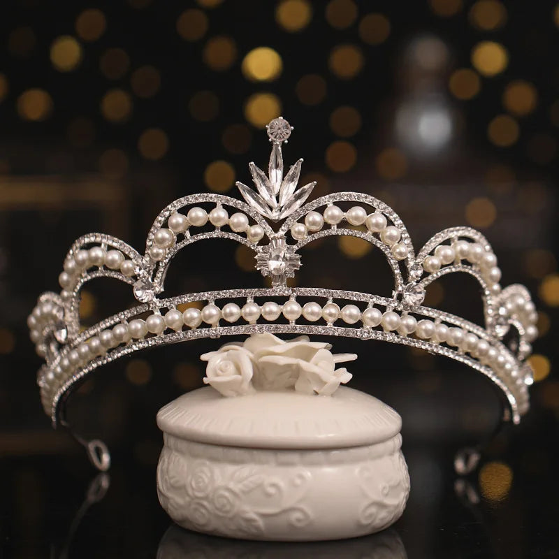 Crystal and pearl YAGP tiara