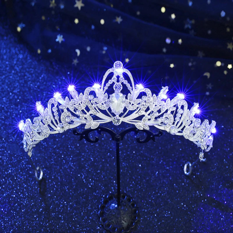 Crystal bridal and ballet tiara with lights