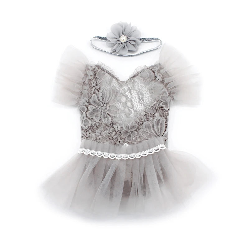 The Liena Newborn Tutu Dress grey