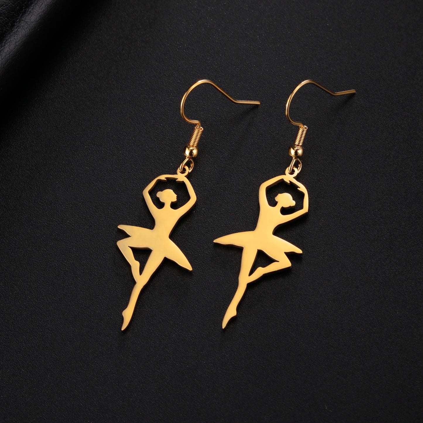 The Lavenita Ballerina Earrings Silver tone ballerina earrings