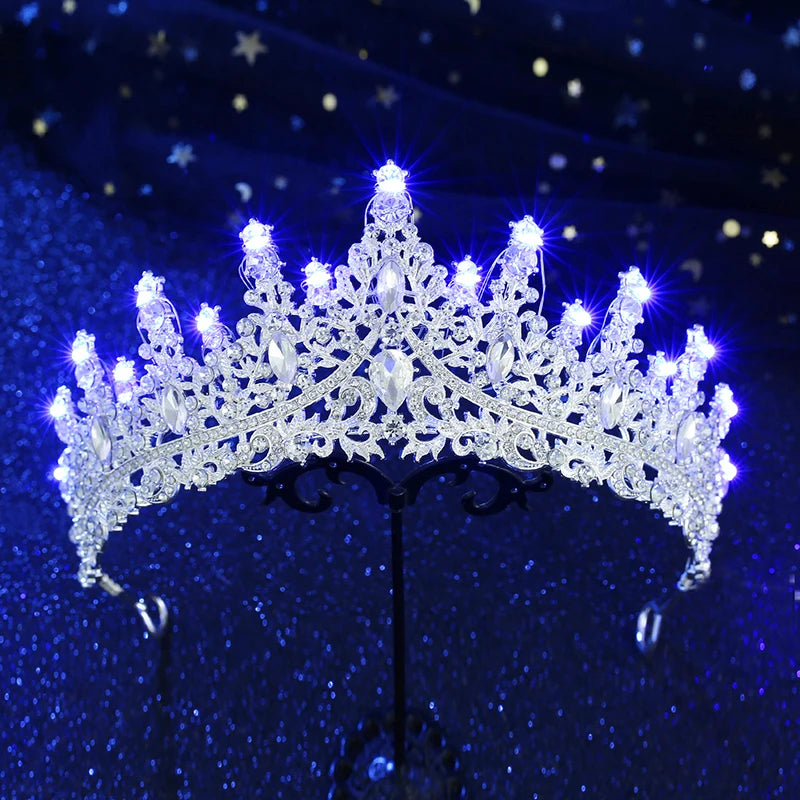 Crystal bridal and ballet tiara with lights