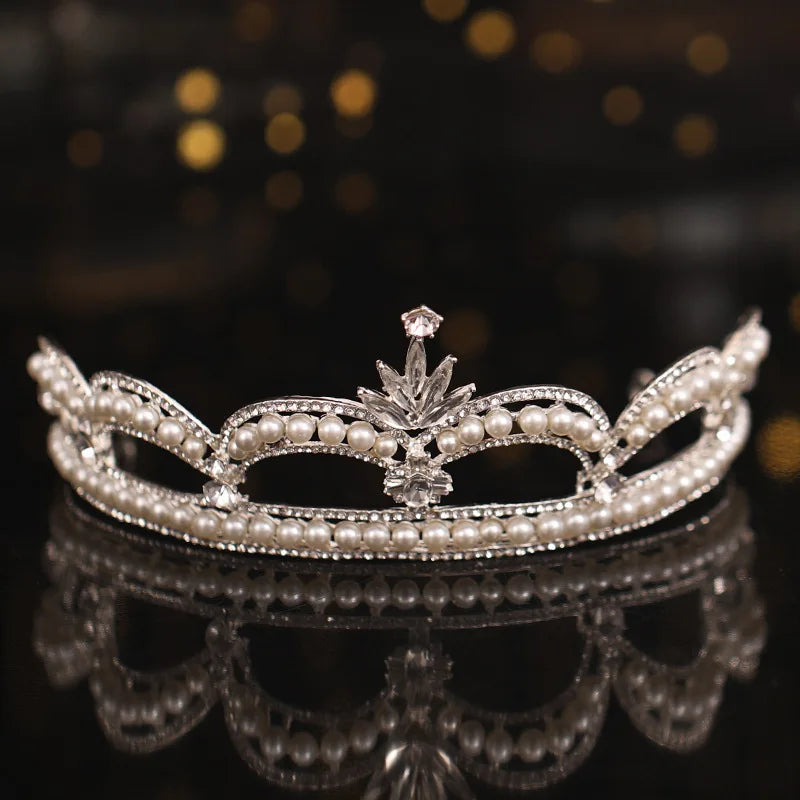 Crystal and pearl wedding bridal and YAGP tiara