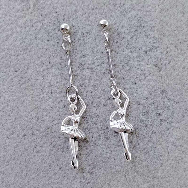 Enamel Ballerina and Pointe Shoe Earrings - Elegant Dance Jewelry - Panache Ballet Boutique