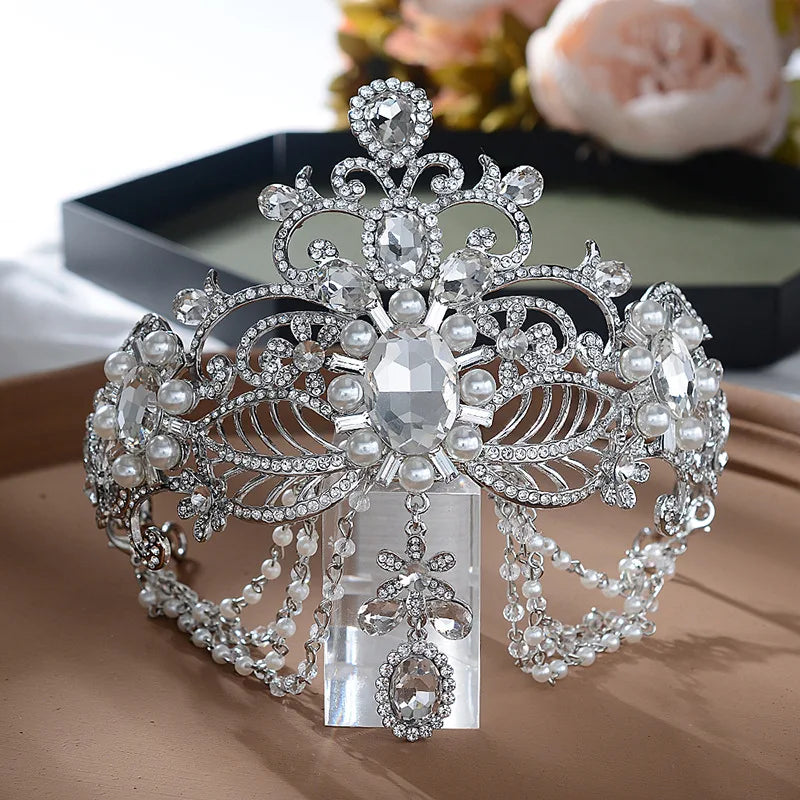 Photo of crystal and pearl tiara