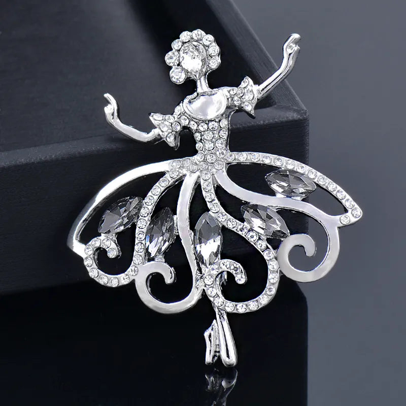 Front of Crystal Balleriina Brooch