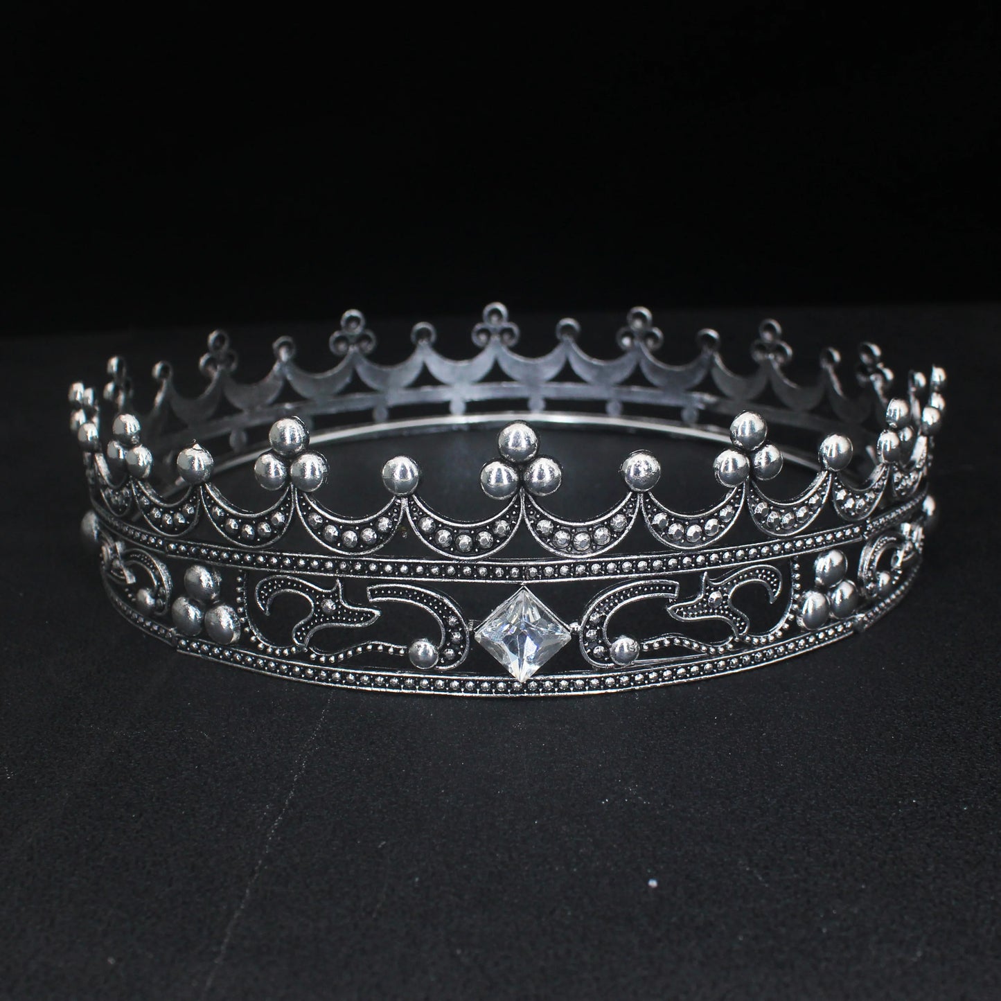 silver ballet and bridal king and queen crown