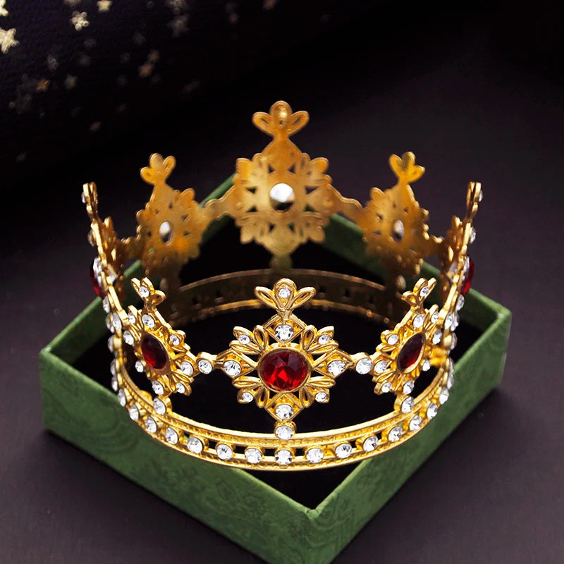 small gold crown with red gems yagp