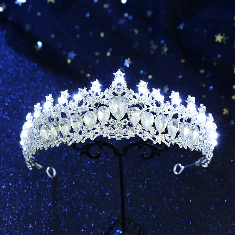 Crystal bridal and ballet tiara with lights