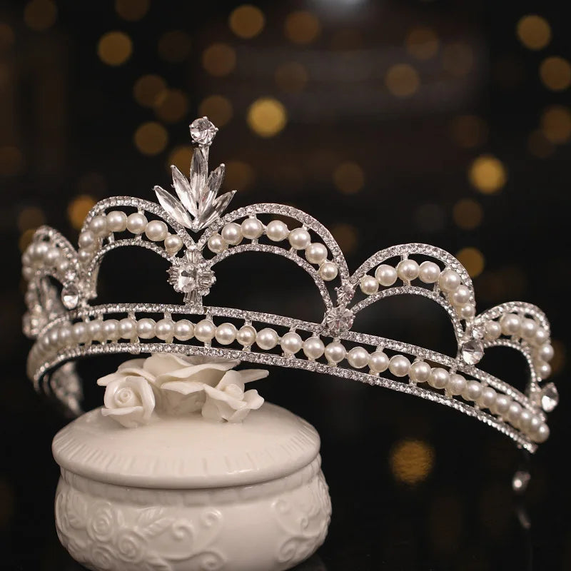 Crystal and pearl wedding bridal and YAGP tiara