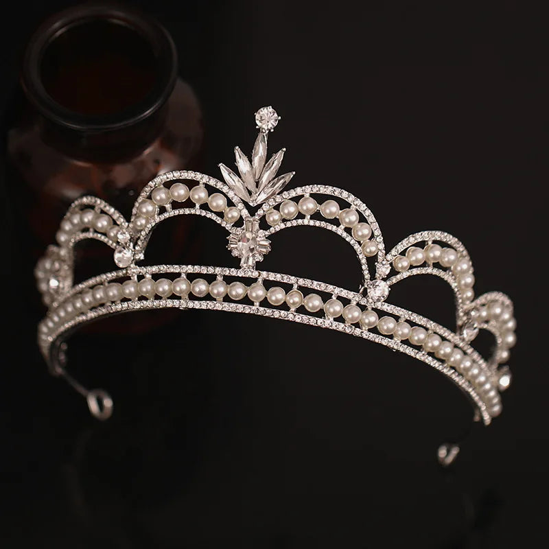 Crystal and pearl wedding bridal and YAGP tiara