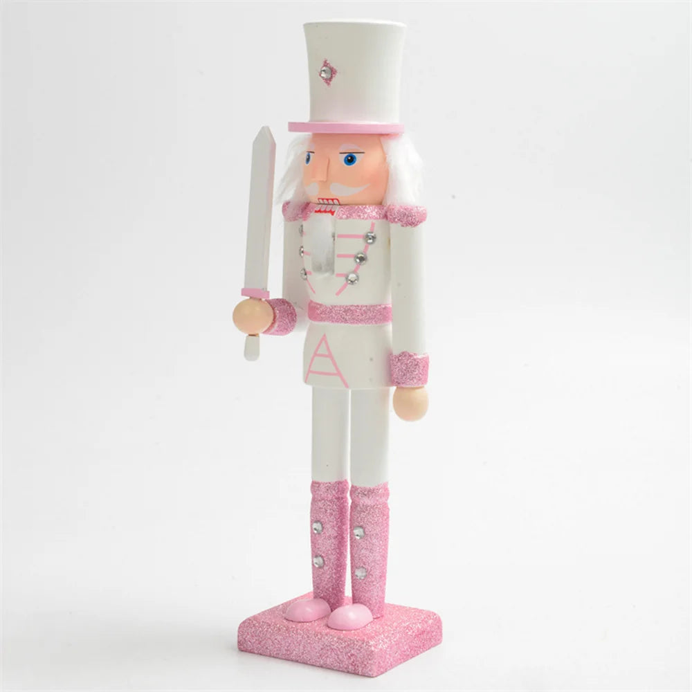 White and pink nutcracker soldiers